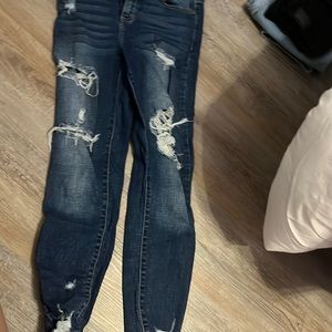 dark wash ripped skinny jeans size 3